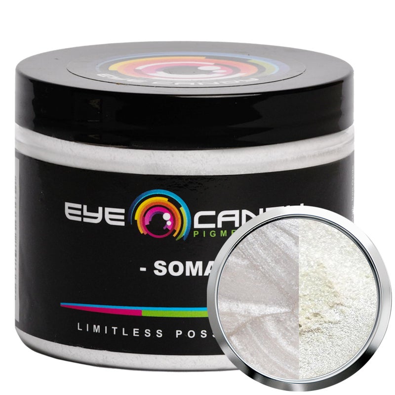 Eye Candy Pigments Premium White Mica Powder - Soma (50gr) - for Epoxy, Resin, Soap, Paint, Woodworking, Acrylic Pouring, Bath Bombs, Fishing Lures - DIY Arts and Crafts Additive - Image 1